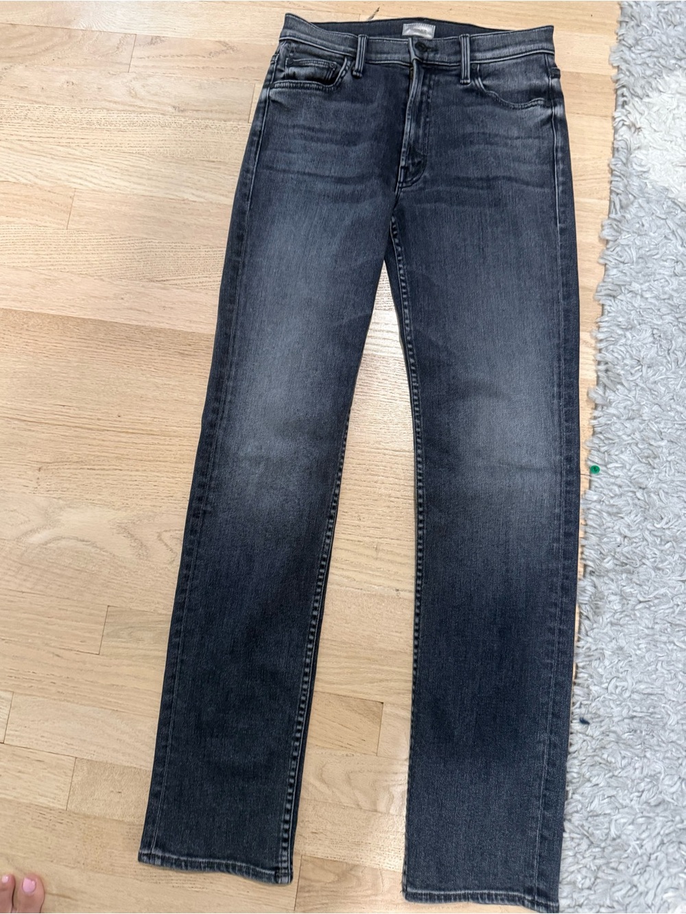 Mother Jeans in Washed Black